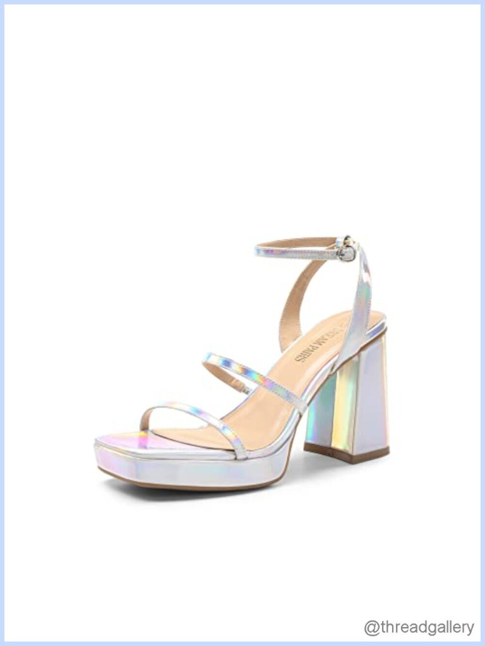 Women's Platform Strappy Heels Open Toe Ankle Strap Square Party Sandals